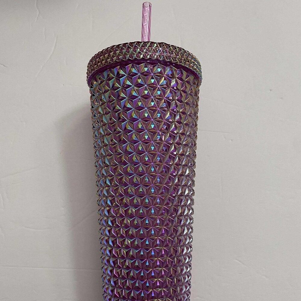 NWT- Tumbler with Straw - Acrylic Plastic Double Wall Prismatic, BPF Free, 26oz